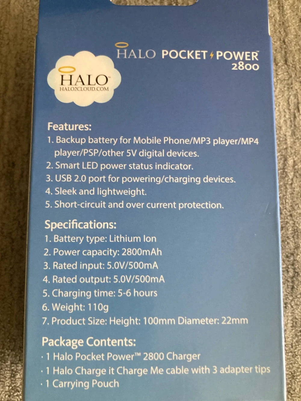 Halo Pocket Power 2800 Portable Charger - Teal